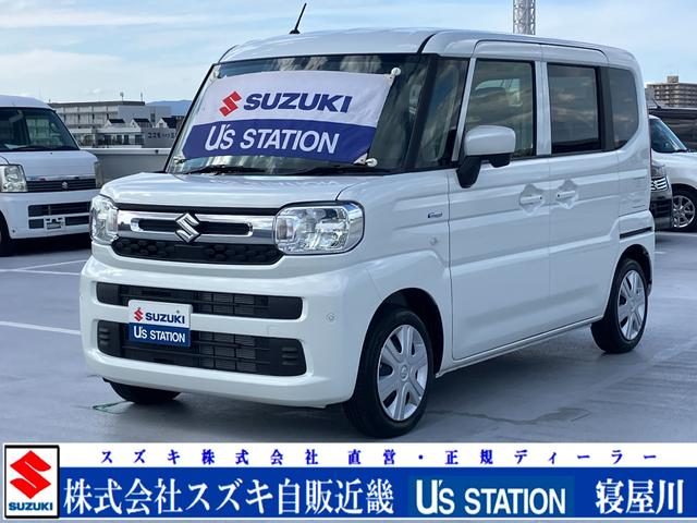 スペーシア　ＨＹＢＲＩＤ　Ｘ　新車保証／両側電動スラ